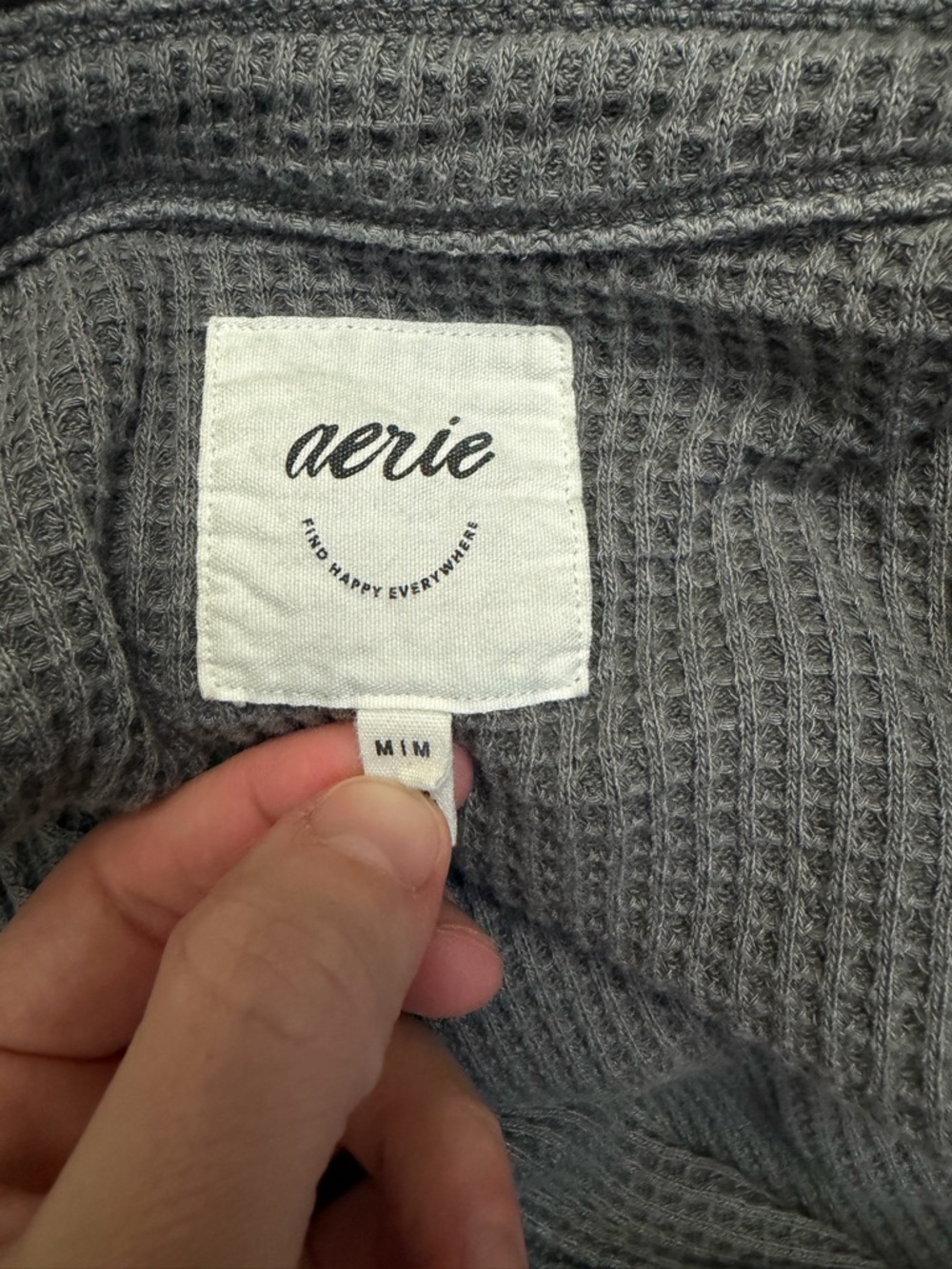 Aerie Lumberjane Waffle Button Down Shirt Medium - Picture 3 of 3